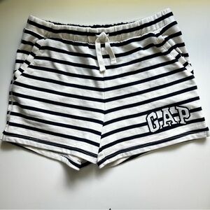 GAP Kids White & Navy Striped Logo Shorts Size XXL